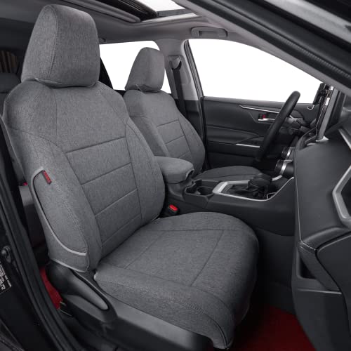 Custom Fit Seat Covers for Toyota RAV4 Limited,XLE,SE,Platinum,Adventure 2013 2014 2015 2016 2017 2018,Full Coverage Polyester Seat Protector (Full Set,Gray) - color: Gray, size: 2013-2018 Limited XLE SE Platinum Adventure