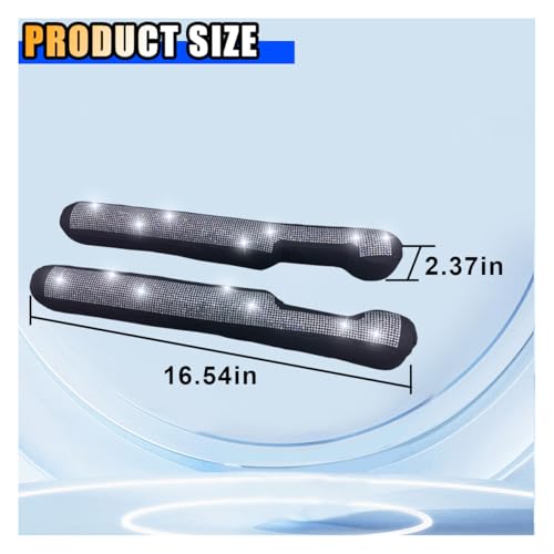 2PCS Car Seat Gap Filler, Handmade Crystal Diamond Rhinestone Seat Gap Blocker to Fill The Gaps Between Seat and Console Blocker, Bling Car Accessories for Car SUV Truck (White)