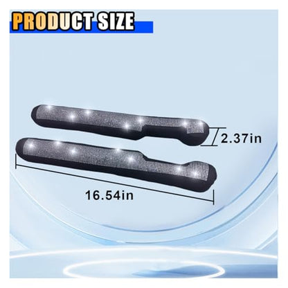 2PCS Car Seat Gap Filler, Handmade Crystal Diamond Rhinestone Seat Gap Blocker to Fill The Gaps Between Seat and Console Blocker, Bling Car Accessories for Car SUV Truck (White)