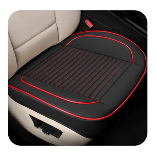 Car Seat Cover, Leather Vehicle Front Bottom Seat Cushion Cover with Storage Pocket, Anti-Slip Bottom Seats Protector Luxury Interior Decor for Most Car Trucks SUVs (Black+Red) - color: Black+Red