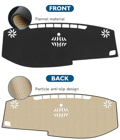 BIBLOZ Dash Cover for Toyota Sienna 2015-2020 Accessories Black Flannel Dashboard Cover Mat Car Dashboard UV Sun Protection - size: 2015-2020 Sienna