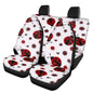FUSURIRE Car Seat Covers Full Set for Women, 4 Pcs Front and Rear Bench Seat Covers, Universal Auto Accessories for Most Cars Truck Van SUV,Ladybug Print - color: Ladybug Print