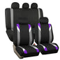 FH Group Premium Modernistic Flat Cloth Car Seat Covers – Universal Fit, Washable Seat Covers for SUV Sedan Van, Purple, Full Set - color: Purple, size: Full Set