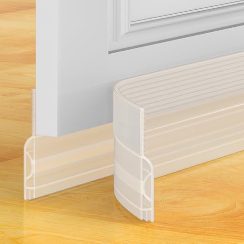Door Draft Stopper, Door Sweep for Bottom of Door, Weather Stripping Door Seal, Under Door Gap Filler Draft Blocker Soundproof Insulation Save Energy Install Quickly Easily (Transparent, 39‘’) - color: Transparent, size: 39‘’