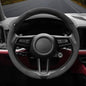 Suede Thin Car Steering Wheel Cover, 3 Piece, Fits 14-16 inch Round Steering Wheels, Black - color: Black, size: 3pcs: Fits Round Steering Wheels