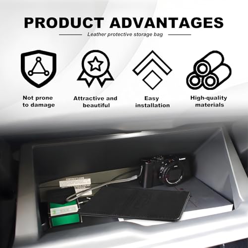 Leather Premium Car Registration & Insurance Card Holder, Vehicle Glove Box Wallet Case, for Documents, Cards, License (Black)