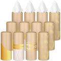 12 Pack Car Tissue Cylinder Holder Bulk with 3 Ply Facial Tissues, Round Napkin Holders for Car Cup Holder Cylinder Travel Paper Tubes Bulk Round Napkin Boxes Packs(Modern Gold Line) - style: Modern Gold Line