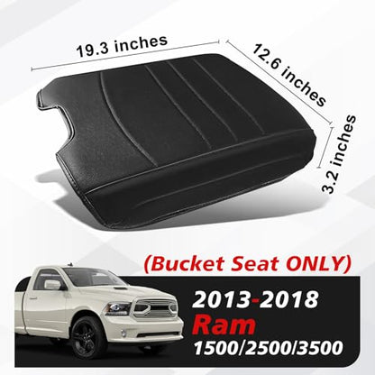 Center Console Armrest Cover Fit for Dodge Ram1500/2500/3500 2013-2018 Accessories, Comfort Armrest Pad Console Lid Cushion Vegan Leather Regular Thick(Bucket Seat ONLY) - size: 3) 13-18 |Ram1500/2500/3500| Bucket Seat, Regular