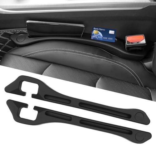 Car Seat Gap Filler 2-Pack, Universal Car Seat Gap Filler Organizer, Seat Gap Plug – Fills Gap Between Seat & Console (Premium Black) - color: Premium Black
