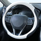 Uxcer Nappa Leather Steering Wheel Cover, Universal 14.5–15 Inch Non-Slip Breathable Steering Wheel Cover for Cars, White - color: White