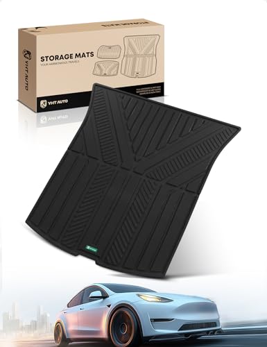 YHTAUTO Rear Cargo Trunk Mat Compatible with Tesla Model Y Juniper 2025 2026, TPE Floor Liners All Weather Custom Fit, Black - style: Rear Trunk Mat