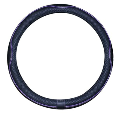 Mayco Bell Large Size Steering Wheel Cover Anti-Slip,Safety,Soft,Breathable,Durable,Full Surround,Comfortable Grip Microfiber Leather (15.5-16 inch, Black Purple) - color: Black Purple, size: 15.25''-16''