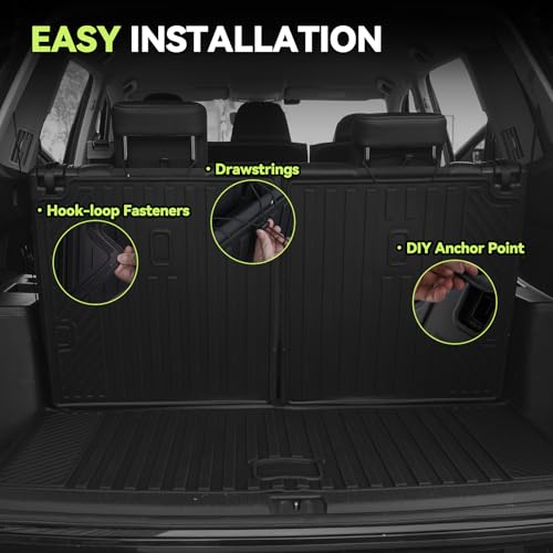 Tongama-Floor Mats for 2022-2026 Nissan Pathfinder 7 Seat with Bucket Seats, All Weather TPE Trunk Mat with Backrest Mat & 2nd Row Backrest Mats & Cargo Net & Full Coverage Door Sill Guards Kit