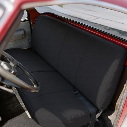 Front Bench Seat Covers for Chevy 1973-1999 C/K Series Full Size Classic Trucks Without Headrests, Air Mesh Fabric Composite Soft Foam Lining Bench Seat Protector-Black - size: Wear-Resistant Composite Fabric