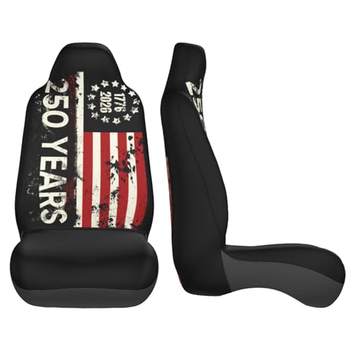 250 Years Anniversary Front Seat Covers 2 Pack, Vehicle Seat Protector Car Mat Covers, Fit Most Bucket Seats - color: 250 Years Anniversary