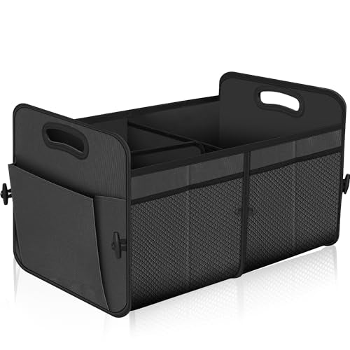 Car Trunk Organizer with 72L Large Capacity Waterproof Collapsible and 11 Pockets, Trunk Organizer for Car SUV/Jeep/Sedan, Large Size, Grey - color: Grey, size: Large
