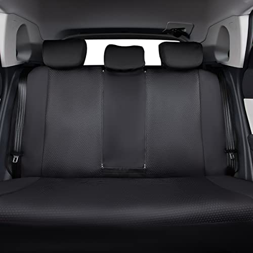 Flying Banner Neoprene Rear Bench car seat Covers car seat Protectors Split 40/60 60/40 (Solid Black, Neoprene) - color: Solid Black, size: Neoprene