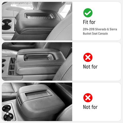 ZZEQYG Center Console Cover for Chevy Silverado/GMC Sierra 2014-2018, Tahoe & Suburban & Yukon 2015-2020, Car Armrest Cover Accessories(Fits Bucket Seat Console Only) - color: For Silverado/Sierra 2014-2018(Bucket Seat)