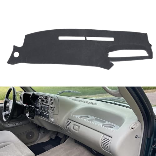 Dash Cover Mat Custom Fit for 1995-1996 Chevy Chevrolet Silverado C1500 C2500 C3500 K1500 K2500 K3500 Tahoe Suburban,GMC Sierra Yukon Suburban Pickup Truck,Dashboard Cover Pad Carpet (95-96 Dark Gray)
