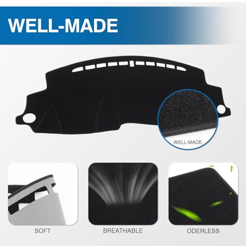 KUST Black Dash Cover for Honda HR-V HRV 2016-2021 2022 Dashboard Cover Non-Slip Center Console Dash Cover Interior for Honda HR-V HRV Accessories Custom Fit Dash Mat Sunshade Windshield Glare - size: 54''×19.2'' (Honda HR-V 16-22)