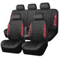 CAR PASS Bling Diamond Black Red Leather Car Seat Covers Full Set, Waterproof Shining Glitter Sparkly Crystal Universal Armrest Fit Automotive Truck SUV Women Girl, Rhinestone Interior Cover Set, Red - color: Red Rhinestone, size: Full Set