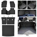 Floor Mats for 2025 2026 Volkswagen Tiguan & Cargo Liners & Backrest Mat,TPE All Weather Protection 1st & 2nd Row Floor Liners with Trunk Mat Covering The Backrest Accessories - size: Floor + Cargo + Backrest