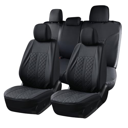 Truckiipa Tacoma Leather Car Seat Covers Full Set Truck Seat Covers Cushion Fit for 2016-2023 Toyota Tacoma Double Crew Cab, Full Set, Black - color: Full Set/Black, size: Tacoma 2016-2023