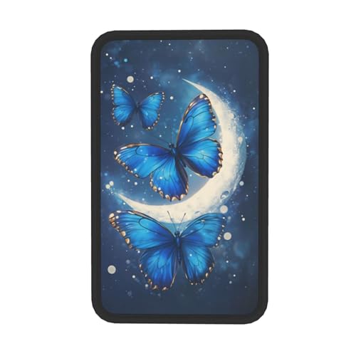 Universal Car Center Console Cushion Pad, Blue Butterfly Moon Soft Waterproof Car Center Console Cover Auto Armrest Seat Box Cover Protector for Most Vehicle SUV Truck Car - color: Blue Butterfly Moon