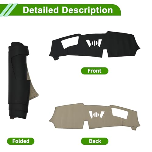 Faux Leather Dashboard Cover for BMW X6 with HUD 2023-2024 with Hud Dashboard Mat Anti-Slip Sun UV Heat Shield Protection Black 1 Pc