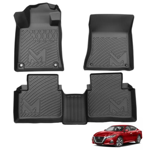 Floor Mats Custom for Nissan Altima 2019-2026, TPE Automotive All Weather Cover Protection Waterproof Black Floor Liner Front & Rear Row Full Set Car Mats, 3PCS - size: 3PCS (2Row), style: For 2019-2025 | Nissan Altima | 1st & 2nd Row | FBM