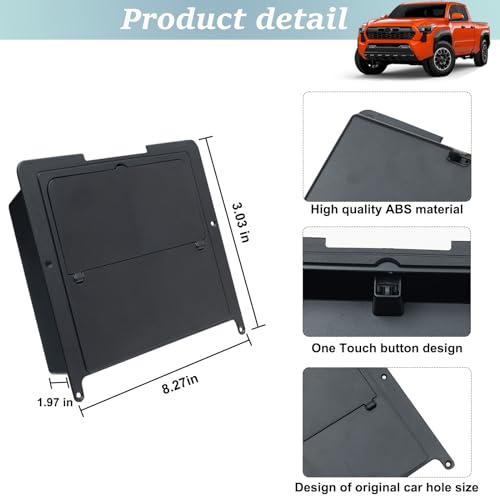 Center Console Hidden Box Organizer Compatible with 2024 2025 2026 Toyota Tacoma Accessories Armrest Secret Compartment Press to Open and Close（Patented Design） - color: for Tacoma 2024+