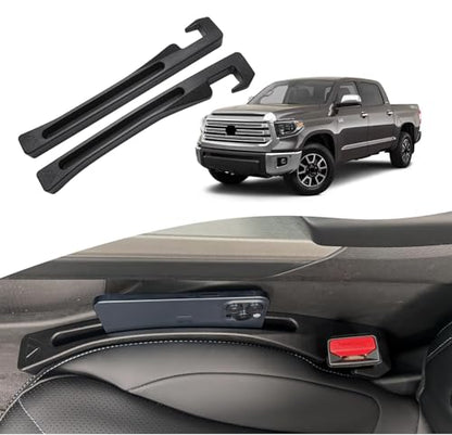 Tundra Seat Gap Filler, Car Seat Gap Filler Organizer Stop Things from Dropping Customized Interior Accessories for Truck, Black Pack of 2