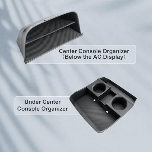 BIBIBO 2Packs for 2026 Hyundai Palisade Center Console Organizer 2026 Hyundai Palisade (SE, SEL, SEL Convenience, SEL Premium, XRT Pro, Limited, Calligraphy)Under Console Insert Tray+Divider Organizer - color: Black-(Console Under+Insert shelf)