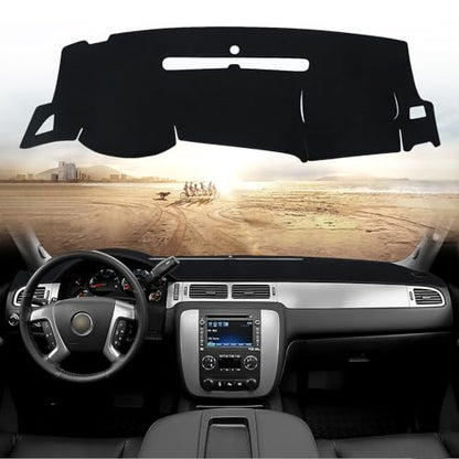 Dashboard Cover Dash Mat Compatible with GMC Sierra Chevy Silverado 2007-2013 Dash Covers - Models with Two Glove Boxes - size: 2007-2013 Chevy Silverado