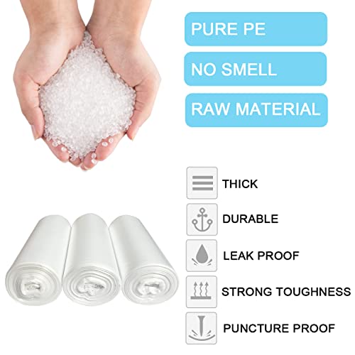 1.2 Gallon Small Trash Bags, 4.5 Liter Trash Can Liners Garbage Bags Wastebaskets Liners for Bathroom, 150 Counts Clear Bags - size: 150 Count (Pack of 1)