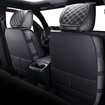 Tomatoman Tacoma Seat Covers Customized for 2005-2025 2026 Sport Double Cab SR V6 Pickup Truck, Waterproof Faux Leather Car Cushions(2 PCS Front, Black-White) - color: 2 PCS Front/Black-White