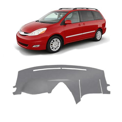 KUST Gray Dash Cover Compatible with Toyota Sienna 2004-2010 Dashboard Cover Accessories for Sienna Non-Slip Polyester Dashboard Mat Custom Fit Center Console Sunshield Protector No Glare - size: Sienna 04-10(Gray)