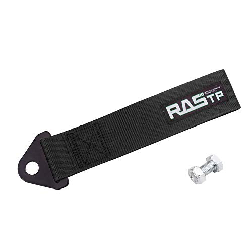 RASTP High Strength Racing Tow Strap, Tow Hook Fit for Front or Rear Front Bumper Decorative Trailer Belt (Black) - color: black