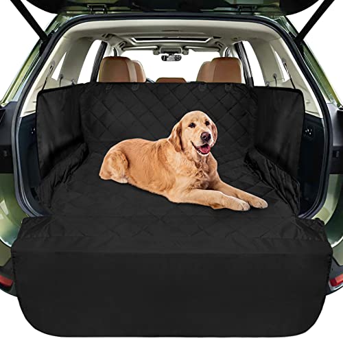 FunniPets Cargo Liner for SUV, Water-Resistant Dog Cargo Cover with Side Walls Protector and Bumper Flap, Non-Slip Backing, Quilted Pet Seat Cover, Large Size Universal Fit for Big Dogs, Black - color: Black, size: Large
