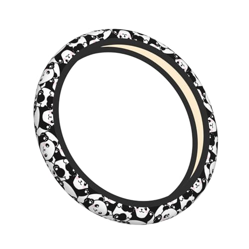 Cute Panda Car Steering Wheel Cover,Non-Slip Elastic Neoprene-Sweat Car Accessories,Universal 15 Inch Fit Auto, Vans Trucks,Suvs, Truck - color: Panda