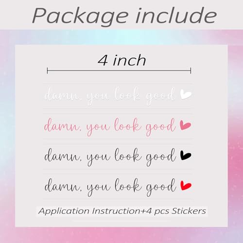 4 xYou Look Good Rear View Mirror Sticker,Rearview Mirror Decal,Car Accessories For Women,Motivational Stickers,Water Bottle Laptop Bumper Tumblers Sticker,Vanity Mirror Stickers,Car Window Decal