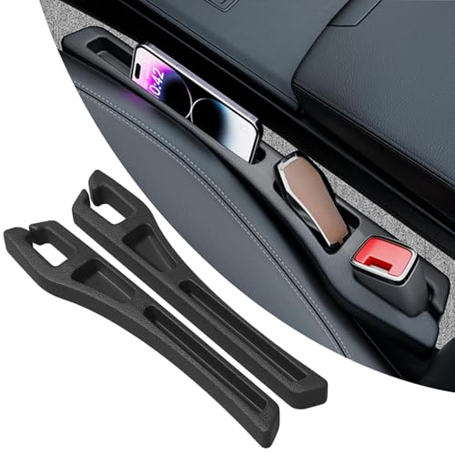 No Drop Seat Guard, Car Seat Gap Filler, Car Gap Filler Organizer, Universal Drop Seat Guards for Cars, Car Accessories Interior Prevent Stop Cellphone Wallet Keys Coins and Card from Dropping - color: Black 4