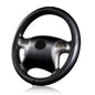 Flying Banner car Steering Wheel Covers Faux Leather Massage Piping Heavy Duty Ring Anti-Slip Sporty 15 Inches (Black Black)