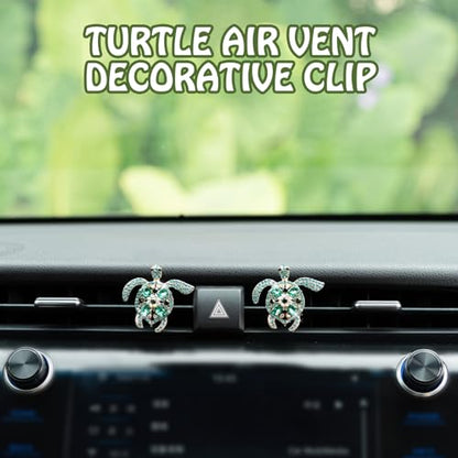 Rislobx 2PCs Bling Turtle Car Air Freshener Vent Clip, Crystal Diamond Vent Clip Decoration