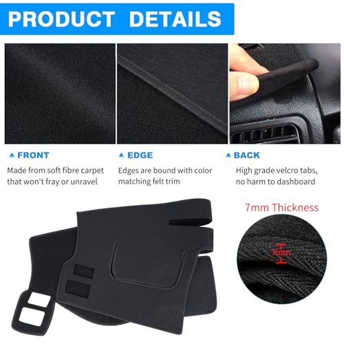 Dashboard Cover Dash Cover Mat Pad Carpet Custom Fit for Ford Fusion 2006 2007 2008 2009 (Black) - color: 2006-2009 Black