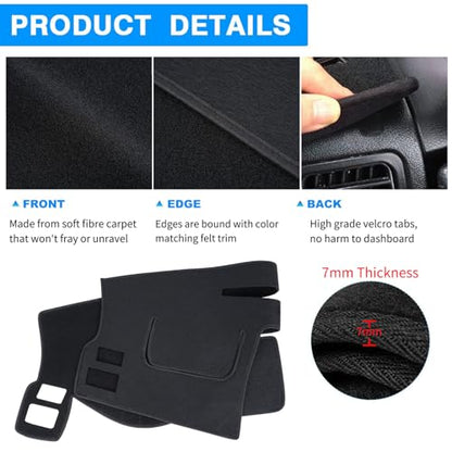 Dashboard Cover Dash Cover Mat Pad Carpet Custom Fit for Ford Fusion 2006 2007 2008 2009 (Black) - color: 2006-2009 Black