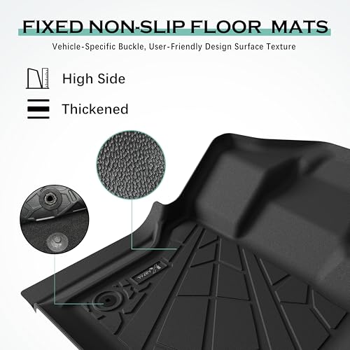 KARPAL Floor Mats for 2015-2026 Ford F-150 Supercrew/Supercab (Includes 2022-2026 Lightning), Custom Fit TPE All Weather Ford F150 Accessories Front Floor Liner - style: 2015-2026 | For Ford F-150 | Front Row