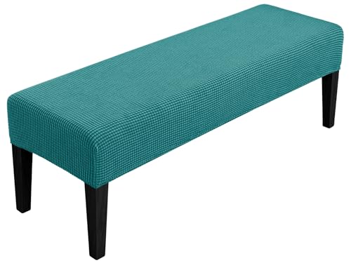 SPRINGRICO Stretch Dining Bench Cover, Removable Bench Slipcover Washable Bench Seat Protector Rectangle Bench Cover for Dining Room, Living Room, Bedroom, Kitchen (S1-Teal) - color: S1-teal