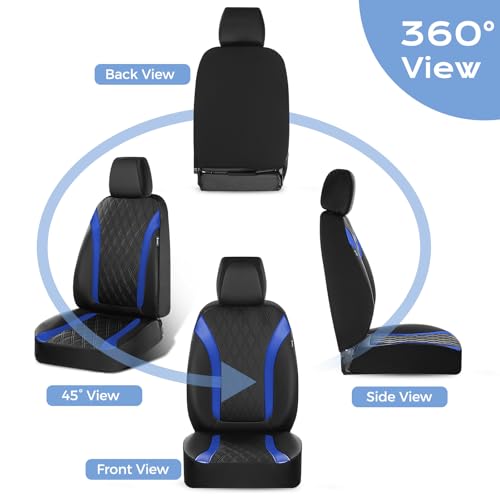 Seat Covers, Car Seat Covers Full Set, Waterproof Leather Car Seat Protector, Front and Rear Seat Covers for Cars, Automotive Seat Covers Universal Fit for Most Cars SUV Truck