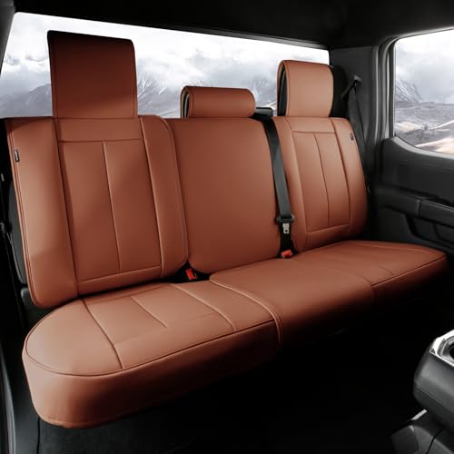 Coverland Custom Car Seat Covers Compatible with 2002-2017 Toyota Camry - Premium Leather Non-Slip Memory Foam Waterproof Seat Cover Custom fit Interior Protector [Rear Seat-Camel Brown] - color: Brown, size: Rear